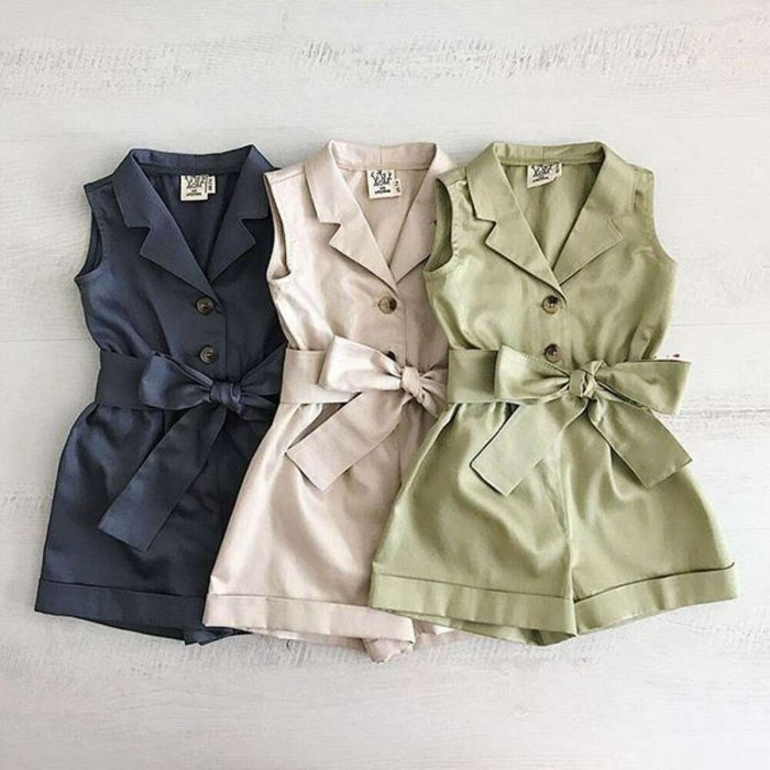 เด็กวัยหัดเดินเด็กสาวบอดี้สูท R omper J umpsuit P laysuit sunsuit เสื้อผ้าชุด