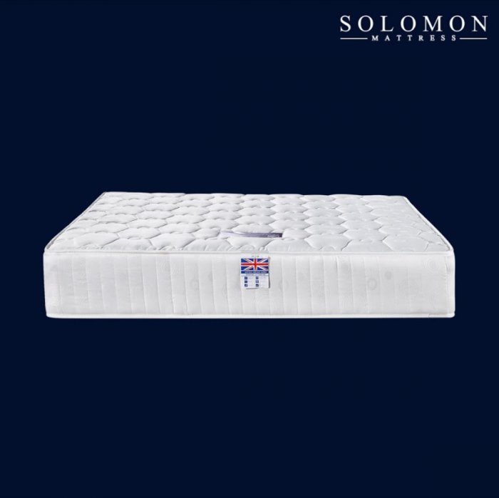 Solomon ที่นอนสปริง ผ้านอกกันไรฝุ่น รุ่น US ขนาด 3.5 / 5 / 6 ฟุต 10 นิ้ว สีขาว ฟรี หมอนใย 2ใบ