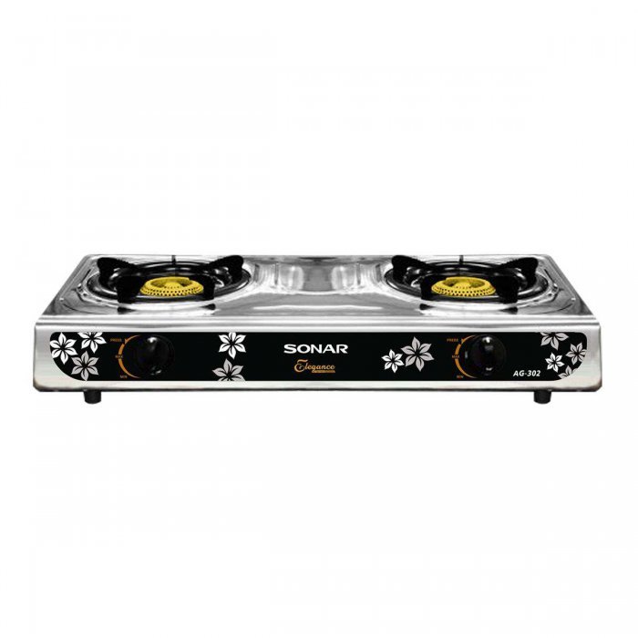 Value For Money Sonar เตาแก๊สหัวคู่ 2 หัวเตาธรรมดา หน้าเตาสแตนเลสอย่างดี รุ่น AG-302