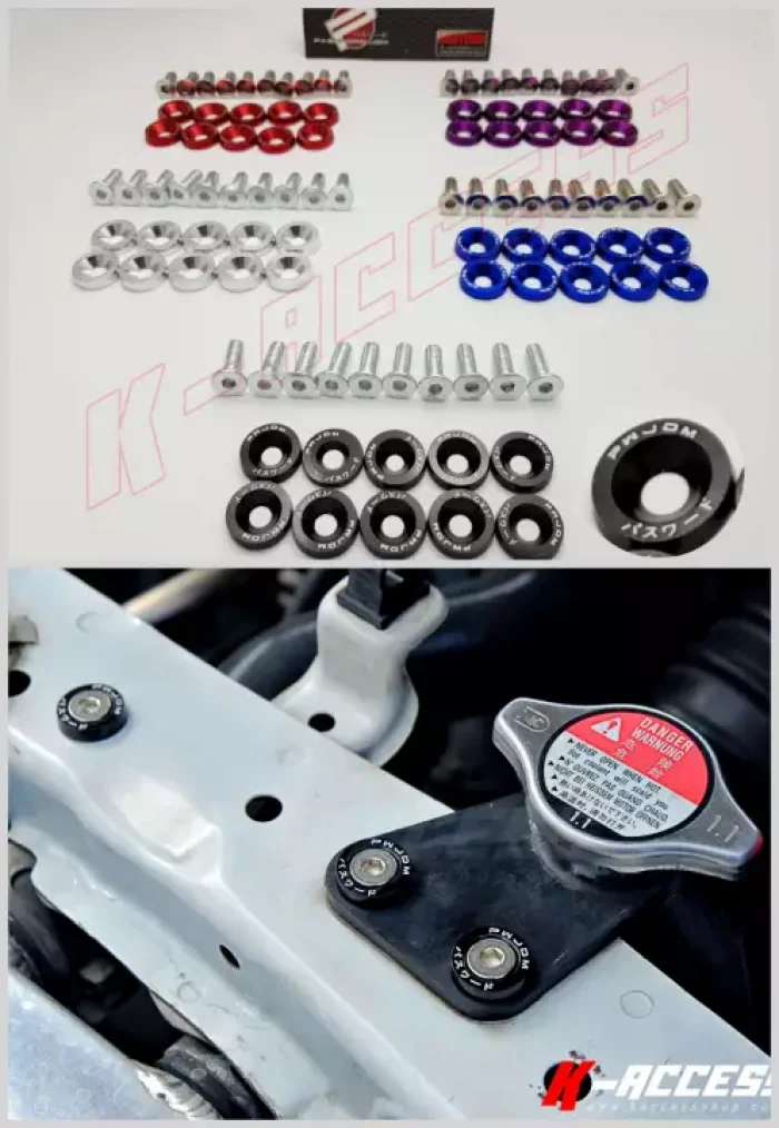 นอตแต่งเบอร์สิบ Password JDM สำหรับตกแต่งตามจุดต่างๆ (1 ชุด มี 10 ตัว) พร้อมนอตหกเหลี่ยม 10 ตัว