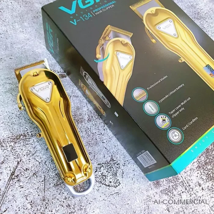 ปัตตาเลี่ยนไร้สายจอดิจิตอลรุ่น VGR V-134 ฟันทอง คมกริป เครื่องแรง V7000
